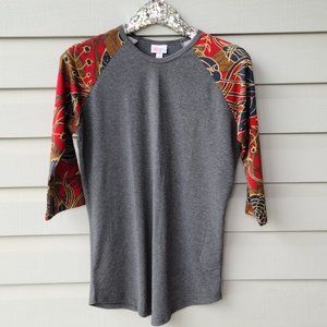 LuLaRoe Randy with floral sleeves